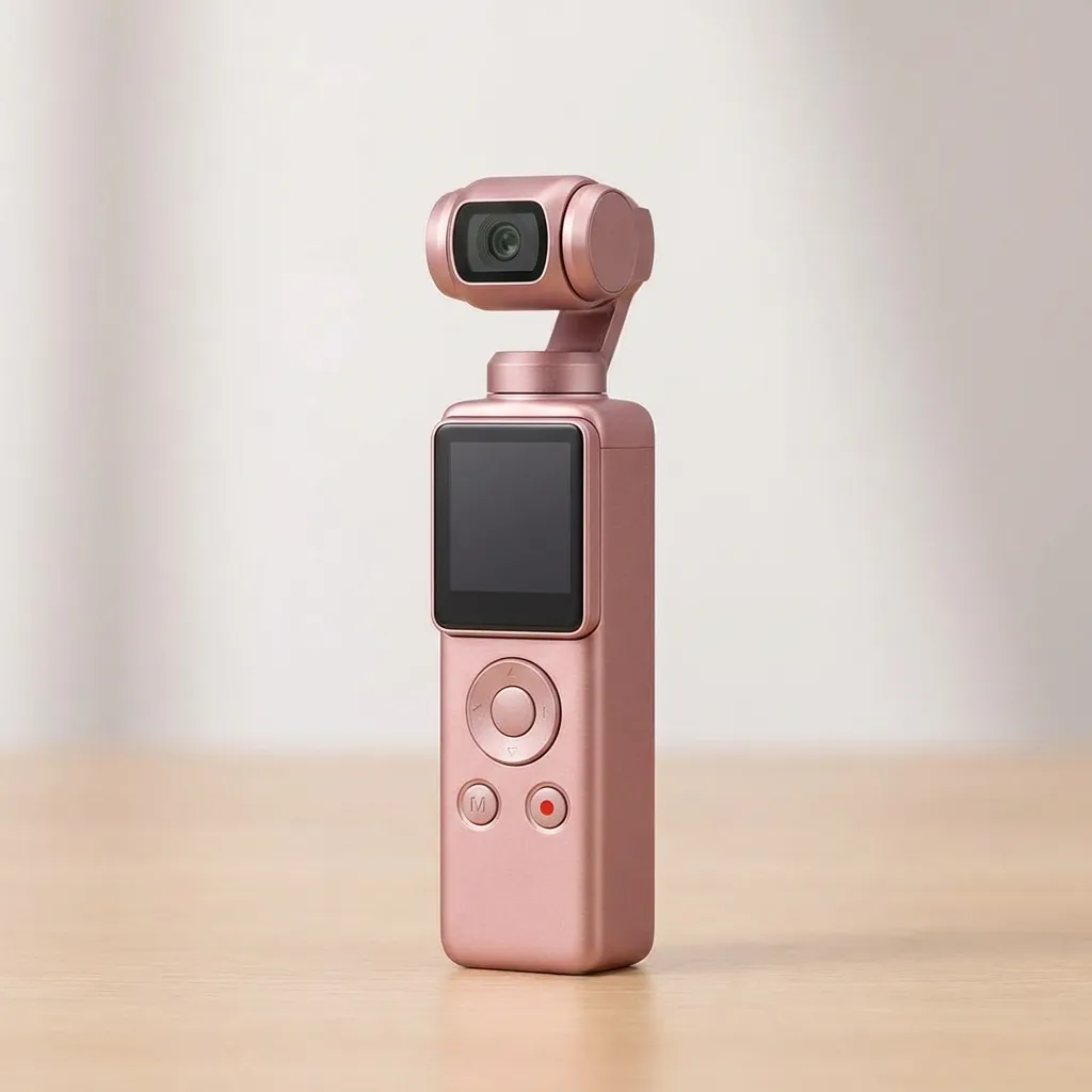 Compact 4K vlogging camera with 330-degree rotating gimbal lens