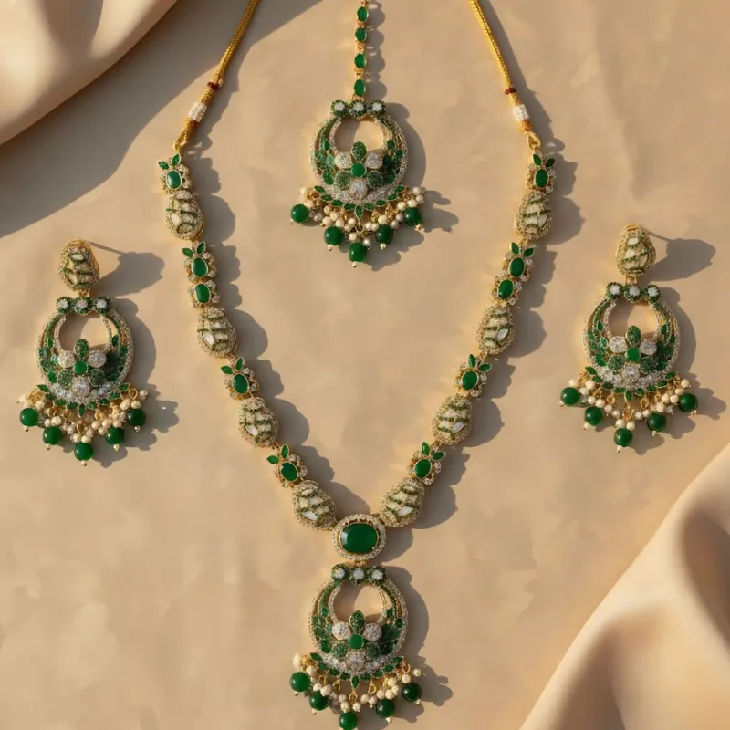 Royal Charm Mala Set Elegant Traditional Jewelry - Image 2