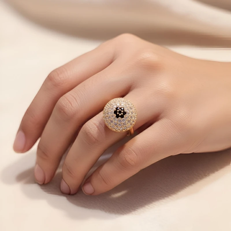 Royal Bloom Adjustable Ring in Dark Pink