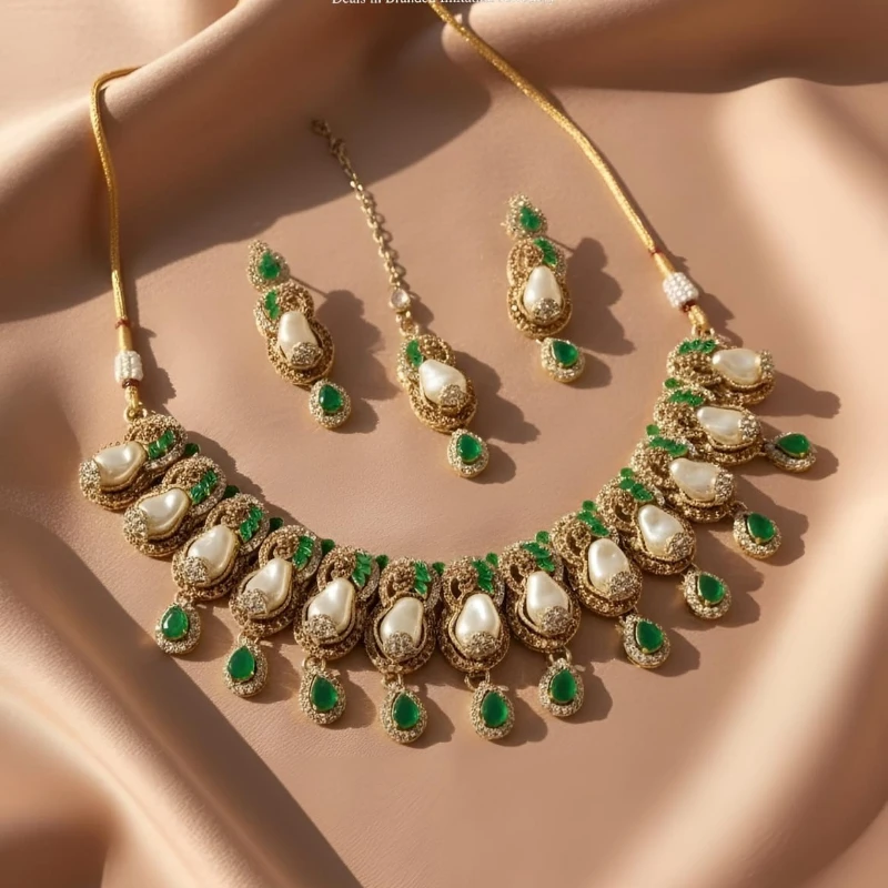 20251224_203443_0000 Turkish Style Copy Necklace Set in red color