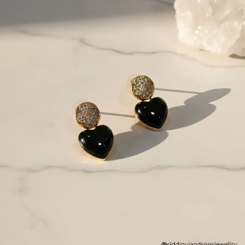 Heart Style Studs – Premium Finish Earrings with Sparkling Micro Stones - Image 2