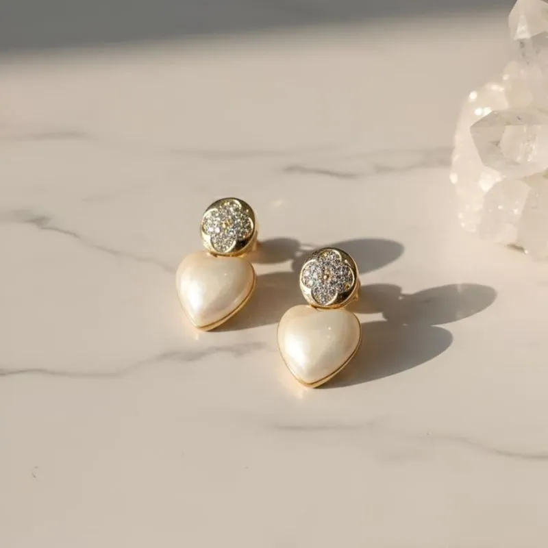 2 Heart Style Studs – Premium Finish Earrings with Sparkling Micro Stones - Image 1