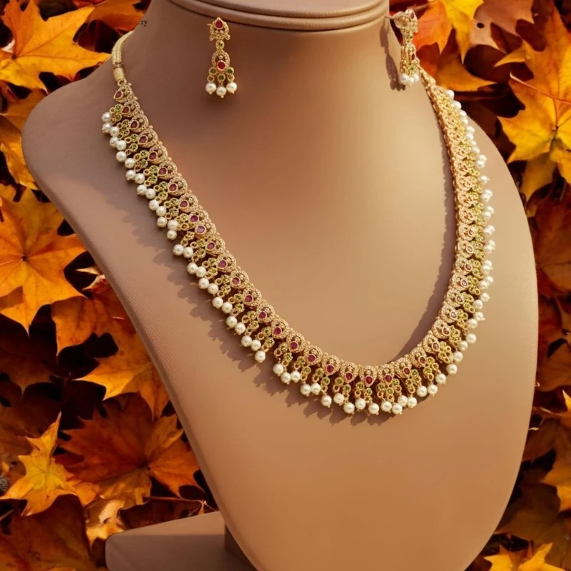 South Indian Mala Style Set – Real Original Traditional Jewellery - Image 2