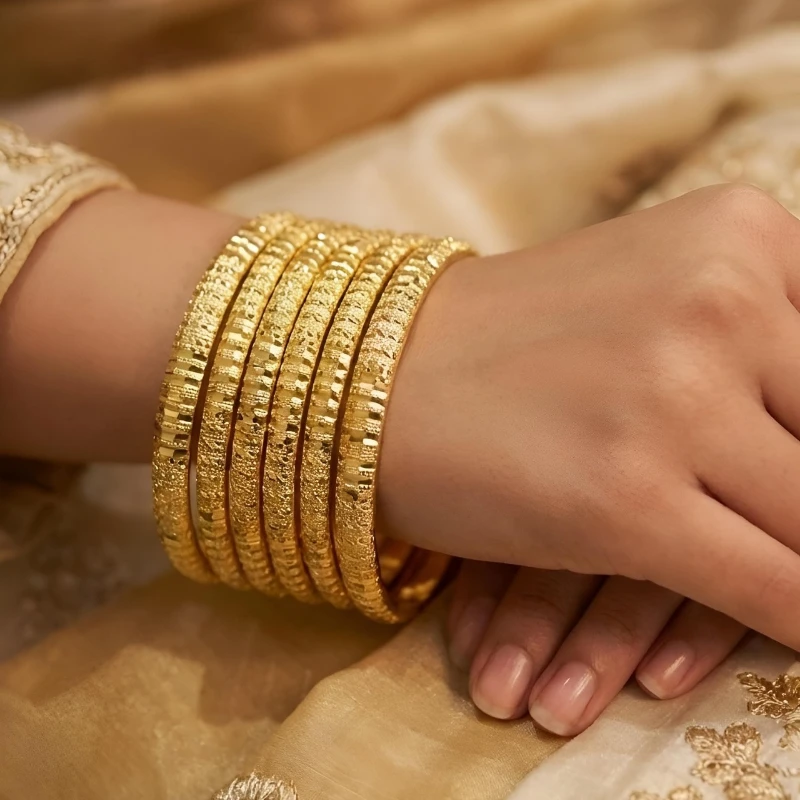 Luxury Gold Finish Bangles – Elegant Timeless Artificial Jewellery - Image 2