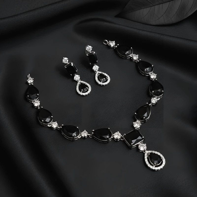 AD Necklace Set Elegant Design with Premium Sparkle Finish