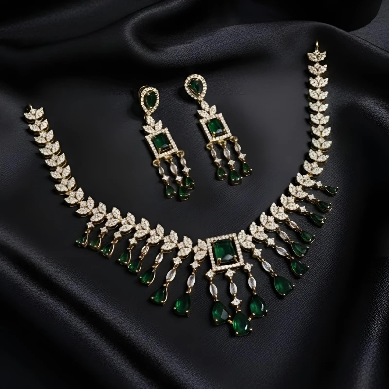 Luxury American Diamond Necklace Set – Party Perfect Jewelry - Image 2